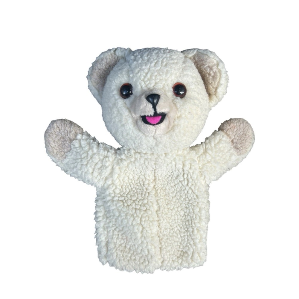 Russ Snuggle Bear Hand Puppet‎ Plush 11 Inch Stuffed Animal Toy Vintage 1985